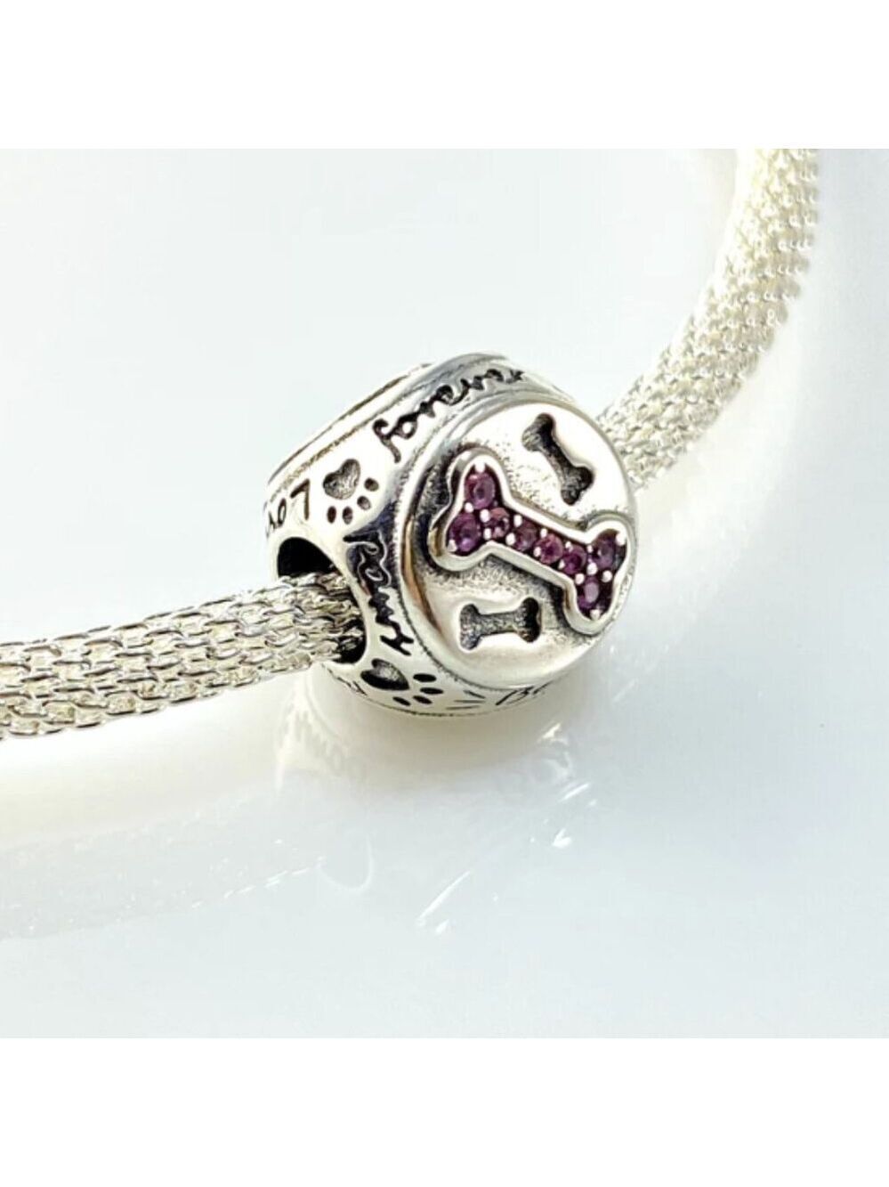 Triangular Dog Bone Paw Heart Charm - Picture 4 of 4